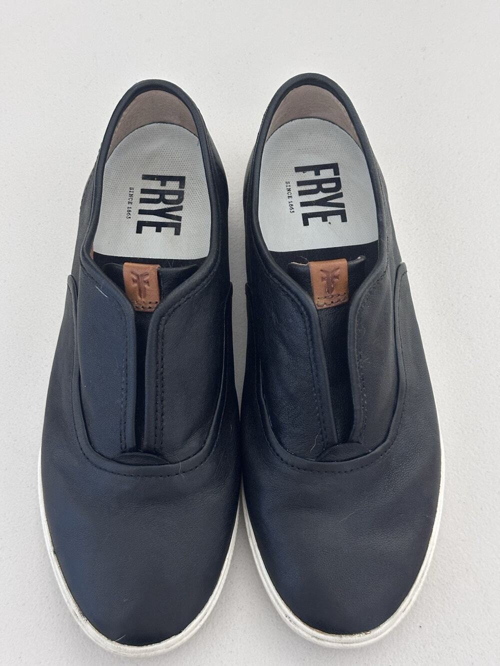 Frye Maya Slip On Sneakers Leather Black Women's Size 8.5